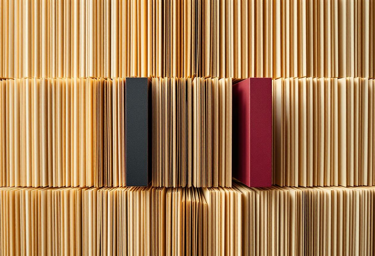 Archivo de fichas con separadores. Orden sin jerarquía.